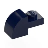 Brick Curved 1 x 2 x 1 with Curved Top, Dark Blue