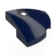 Brick Round Corner, Curved 2 x 2 x 2/3 Quarter Circle with Black Eye, White Pupil Print, Dark Blue