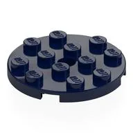 Plate Round 4 x 4 with Pin Hole, Dark Blue