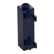 Brick Special 1 x 1 x 3 with 2 Clips Vertical [Hollow Stud, Open O Clips], Dark Blue