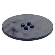 Plate Special Round 8 x 8 with 2 x 2 Center Studs with Groove, Dark Blue