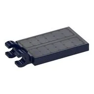 Tile Special 2 x 3 with 2 Clips with Solar Panel Print, Dark Blue