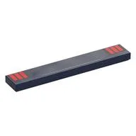 Tile 1 x 6 with Red Rear Lights, Silver Mustang Logo Print, Dark Blue