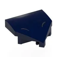 Brick Wedged, Curved 2 x 2 with Stud Notches with Silver Closed Eyes Print, Dark Blue