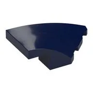 Brick Wedged, Curved 4 x 2 with Stud Notch Right, Dark Blue