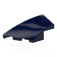 Brick Wedged, Curved 4 x 2 with Stud Notch Left, Dark Blue