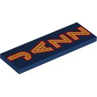 Tile 2 x 6 with Red/Orange Neon Sign 'JAZZ' Print, Dark Blue