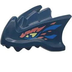 Creature Body Part, Dragon Head Upper Jaw with Bright Light Yellow Eye, Dark Pink/Blue Markings Print, Dark Blue