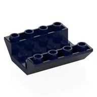 Brick Sloped Inverted 45° 4 x 4 Double with 4 x 2 Recessed, 2 Holes, Dark Blue