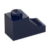 Brick Curved 2 x 1 with Inverted Cutout, Dark Blue