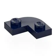 Plate Round Corner 2 x 2 with 1 x 1 Cutout, Dark Blue