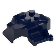 Large Figure Cover 4 x 3 x 2 with Bar, 4 Studs, Ridged, Dark Blue