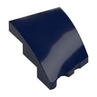 Brick Wedged, Curved 3 x 2 with Stud Notch Left, Dark Blue