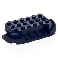 Brick Curved 4 x 8 with Rounded Ends, 1 x 4 Cutout in Front, Two 1 x 2 Cutouts in Back, Dark Blue