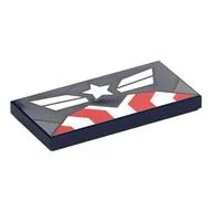 Tile 2 x 4 with Captain America Chest Print, Dark Blue