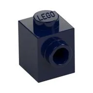 Brick Special 1 x 1 with Stud on 1 Side, Dark Blue