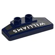 Duplo Rear Spoiler 2 x 4 x 1 / 2 with 'WILLIAMS' Print, Dark Blue