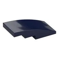 Brick Curved 4 x 2 No Studs, Dark Blue