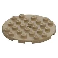 Plate Round 6 x 6 with Hole, Dark Tan