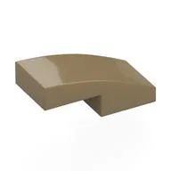 Brick Curved 2 x 1 No Studs [1/2 Bow], Dark Tan