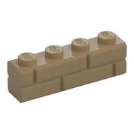 Brick Special 1 x 4 with Masonry Brick Profile, Dark Tan
