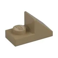 Brick Sloped 45° 2 x 1 with 2/3 Cutout [New Version], Dark Tan