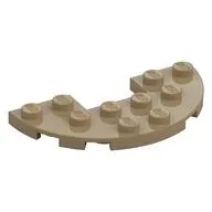 Plate Round Half 3 x 6 with 1 x 2 Cutout, Dark Tan