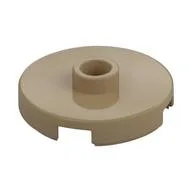 Plate Special Round 2 x 2 with Center Stud (Jumper Plate), Dark Tan