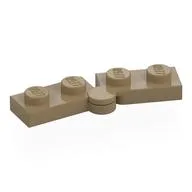 Hinge Plate 1 x 4 Swivel Top / Base - Hollow Clip [Complete Assembly], Dark Tan