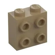 Brick Special 1 x 2 x 1 2/3 with 4 Studs on 1 Side, Dark Tan
