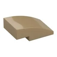 Brick Curved 3 x 2 No Studs, Dark Tan