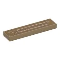 Tile 1 x 4 with Gold 'SNOW WHITE', Decorations Print, Dark Tan