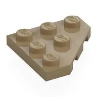 Wedge Plate 3 x 3 Cut Corner, Dark Tan