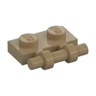 Plate Special 1 x 2 Side Handle [Free Ends], Dark Tan