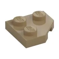 Wedge Plate 2 x 2 Cut Corner, Dark Tan