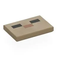 Tile 2 x 3 with Pixelated Face, Black Eyes, Nougat Nose Print, Dark Tan