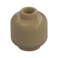 Minifig Head [Plain] [Vented Stud - 2 Holes], Dark Tan