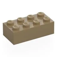 Brick 2 x 4, Dark Tan