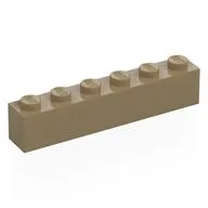 Brick 1 x 6, Dark Tan