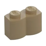 Brick Special 1 x 2 Palisade [aka Log], Dark Tan