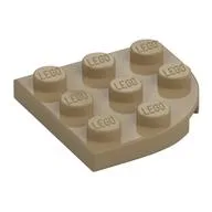 Plate Round Corner 3 x 3, Dark Tan