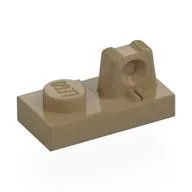 Hinge Plate 1 x 2 Locking with 1 Finger On Top, Dark Tan