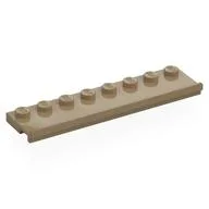 Plate Special 2 x 8 with Door Rail, Dark Tan