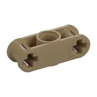 Technic Axle and Pin Connector Perpendicular 3L with Centre Pin Hole, Dark Tan