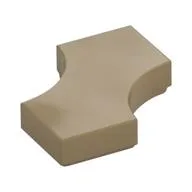 Tile Special 2 x 2 with 2 Quarter Round Cutouts, Dark Tan