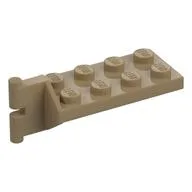 Hinge Plate 2 x 4 with Articulated Joint - Male, Dark Tan