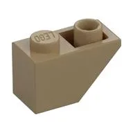Brick Sloped Inverted 45° 2 x 1, Dark Tan