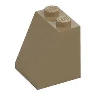 Brick Sloped 65° 2 x 2 x 2 with Bottom Tube, Dark Tan