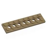 Technic Plate 2 x 8 [7 Holes], Dark Tan