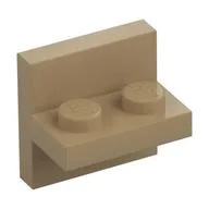 Bracket 2 x 2 with 1 x 2 Vertical Studs, Dark Tan